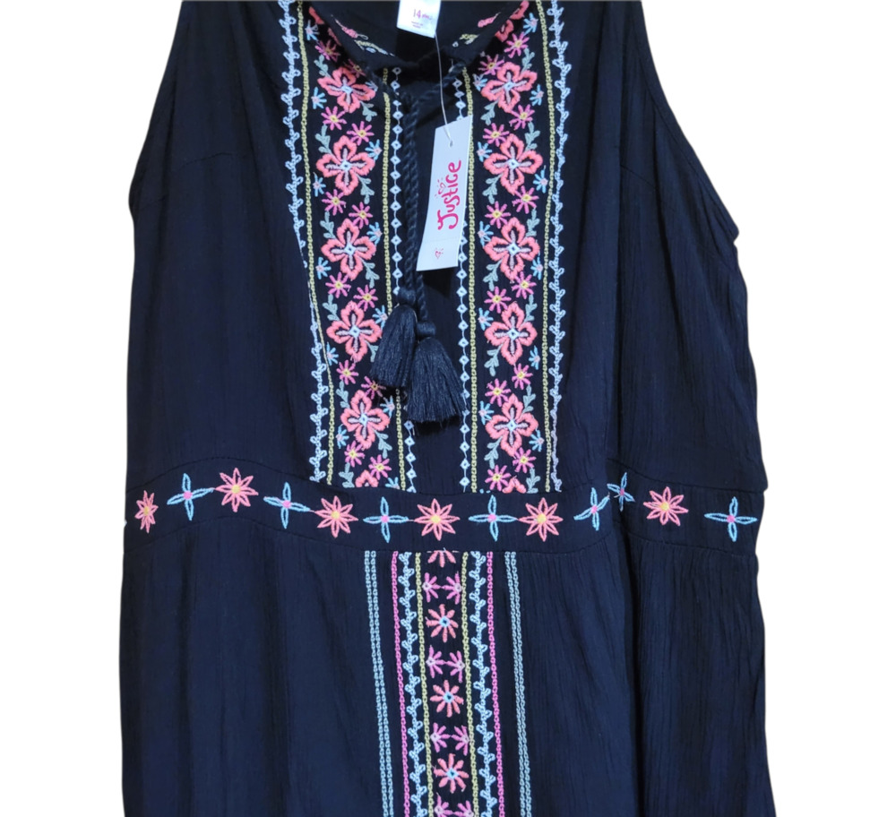 Girls Justice Boho Tank Dress Sz 14 Plus NWT - Picture 2 of 5